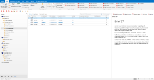 Knoppen en scherm Outlook met Repstor functies (rood)- afb Transform Data